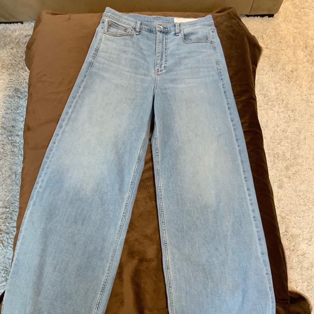 Rag&Bone Blue 29 Wide leg Serena High Rise Jeans Denim Balletcore Coquette